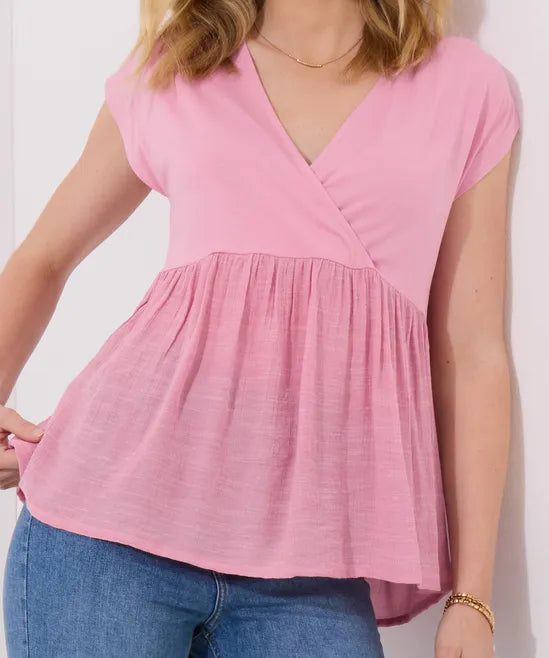 Relaxed Fit V-Neck Top