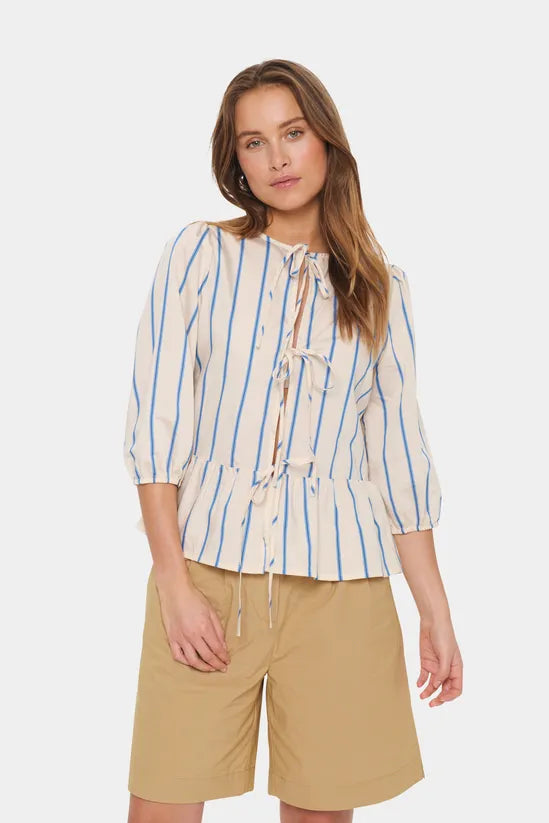 KotrinaSZ 3/4 Sleeve Striped Blouse Striped