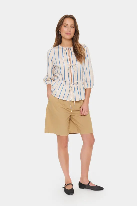 KotrinaSZ 3/4 Sleeve Striped Blouse Striped