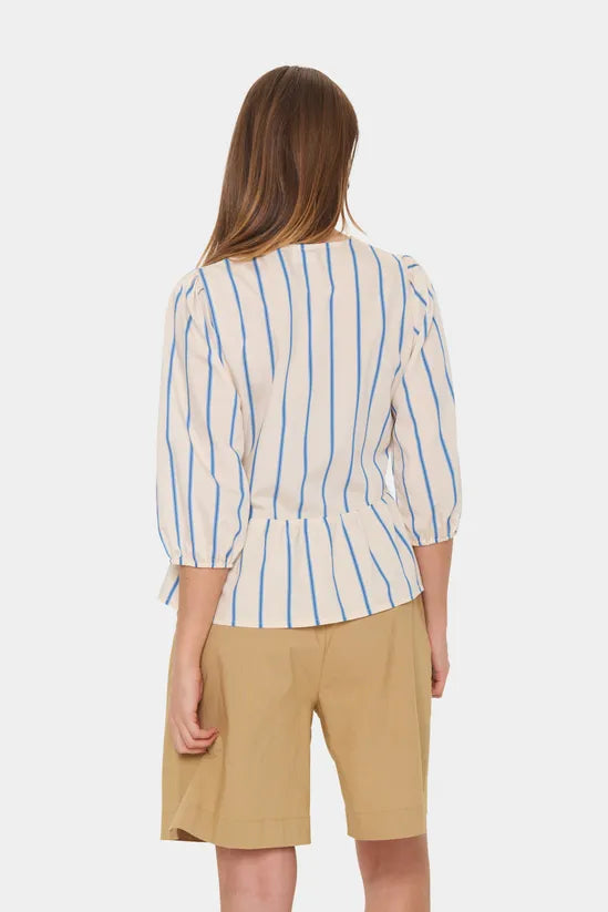 KotrinaSZ 3/4 Sleeve Striped Blouse Striped