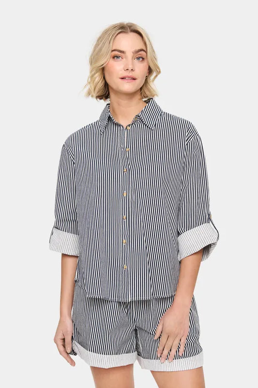 ZalindaSZ Long Sleeve Striped Shirt Striped