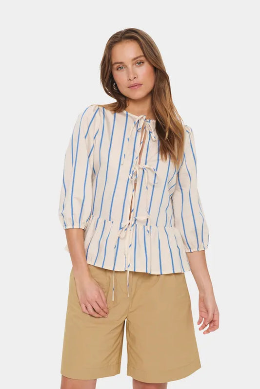 KotrinaSZ 3/4 Sleeve Striped Blouse Striped